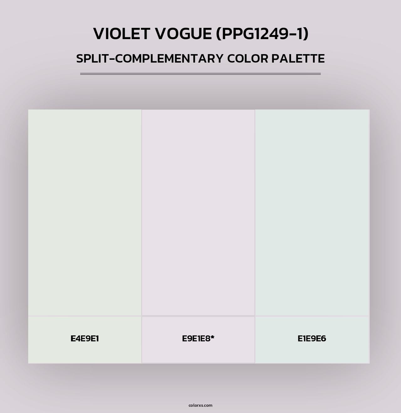 Violet Vogue (PPG1249-1) - Split-Complementary Color Palette