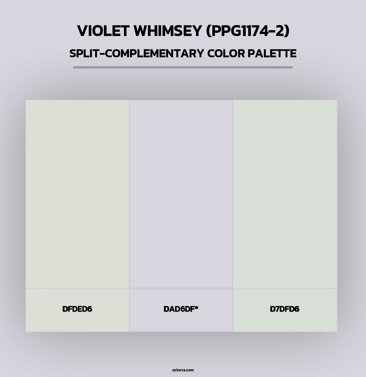 Violet Whimsey (PPG1174-2) - Split-Complementary Color Palette