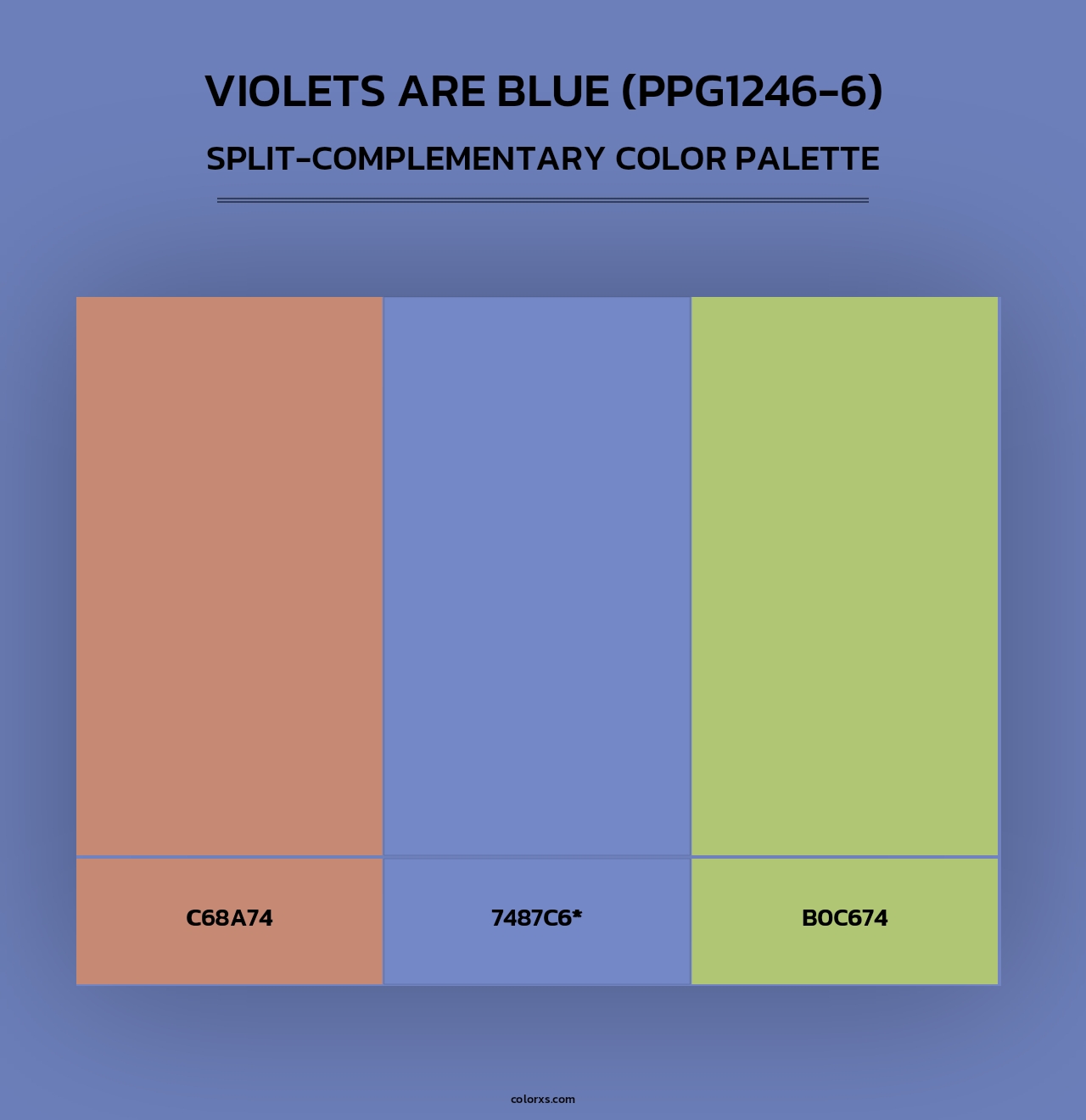 Violets Are Blue (PPG1246-6) - Split-Complementary Color Palette