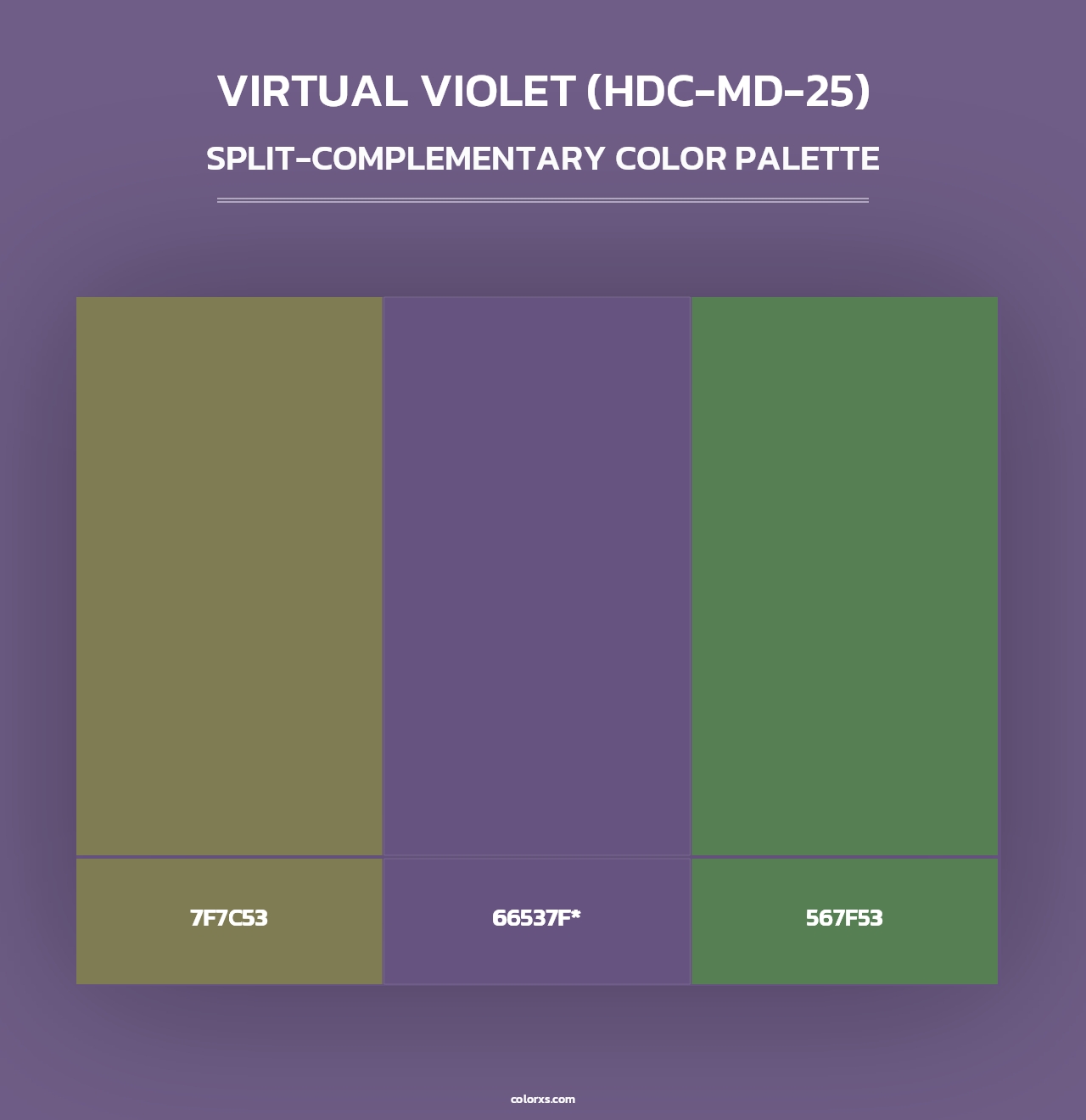 Virtual Violet (HDC-MD-25) - Split-Complementary Color Palette