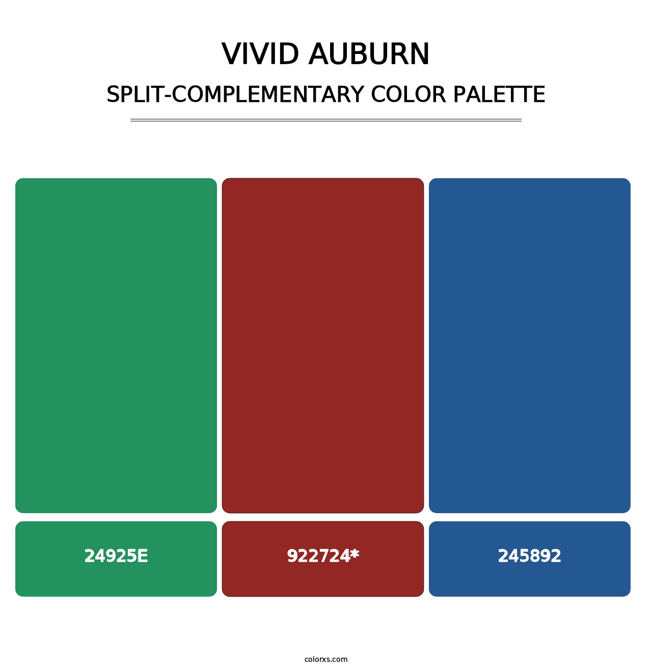 Vivid Auburn - Split-Complementary Color Palette