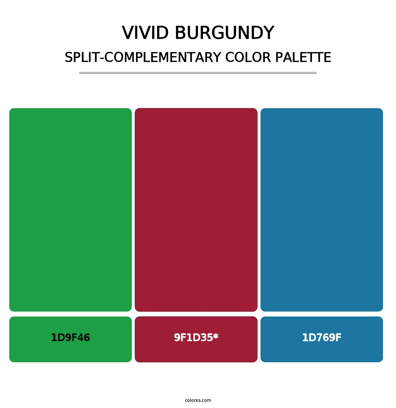 Vivid Burgundy - Split-Complementary Color Palette