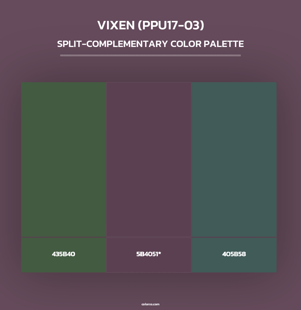 Vixen (PPU17-03) - Split-Complementary Color Palette