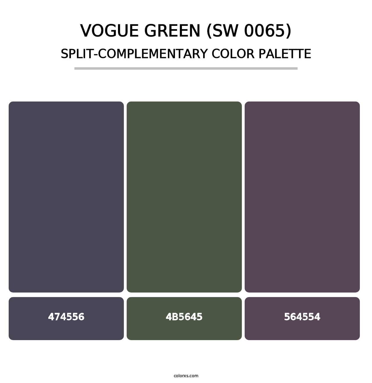 Vogue Green (SW 0065) - Split-Complementary Color Palette