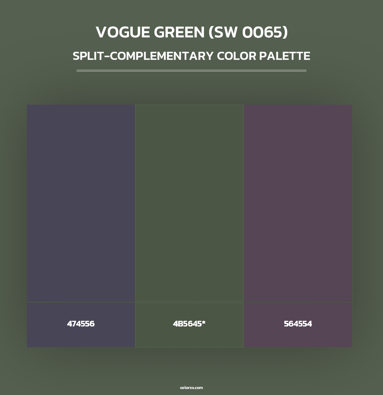 Vogue Green (SW 0065) - Split-Complementary Color Palette