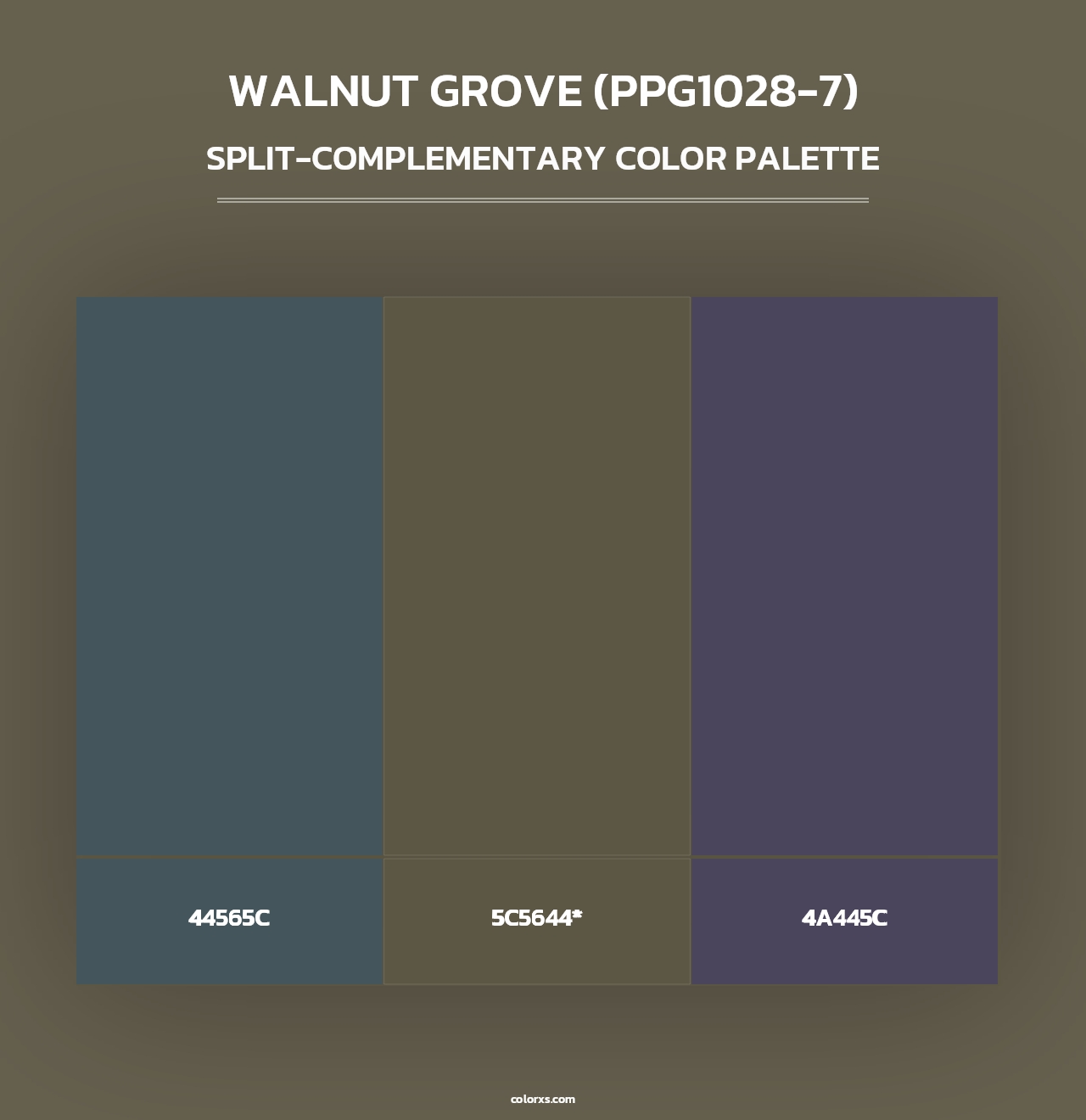 Walnut Grove (PPG1028-7) - Split-Complementary Color Palette