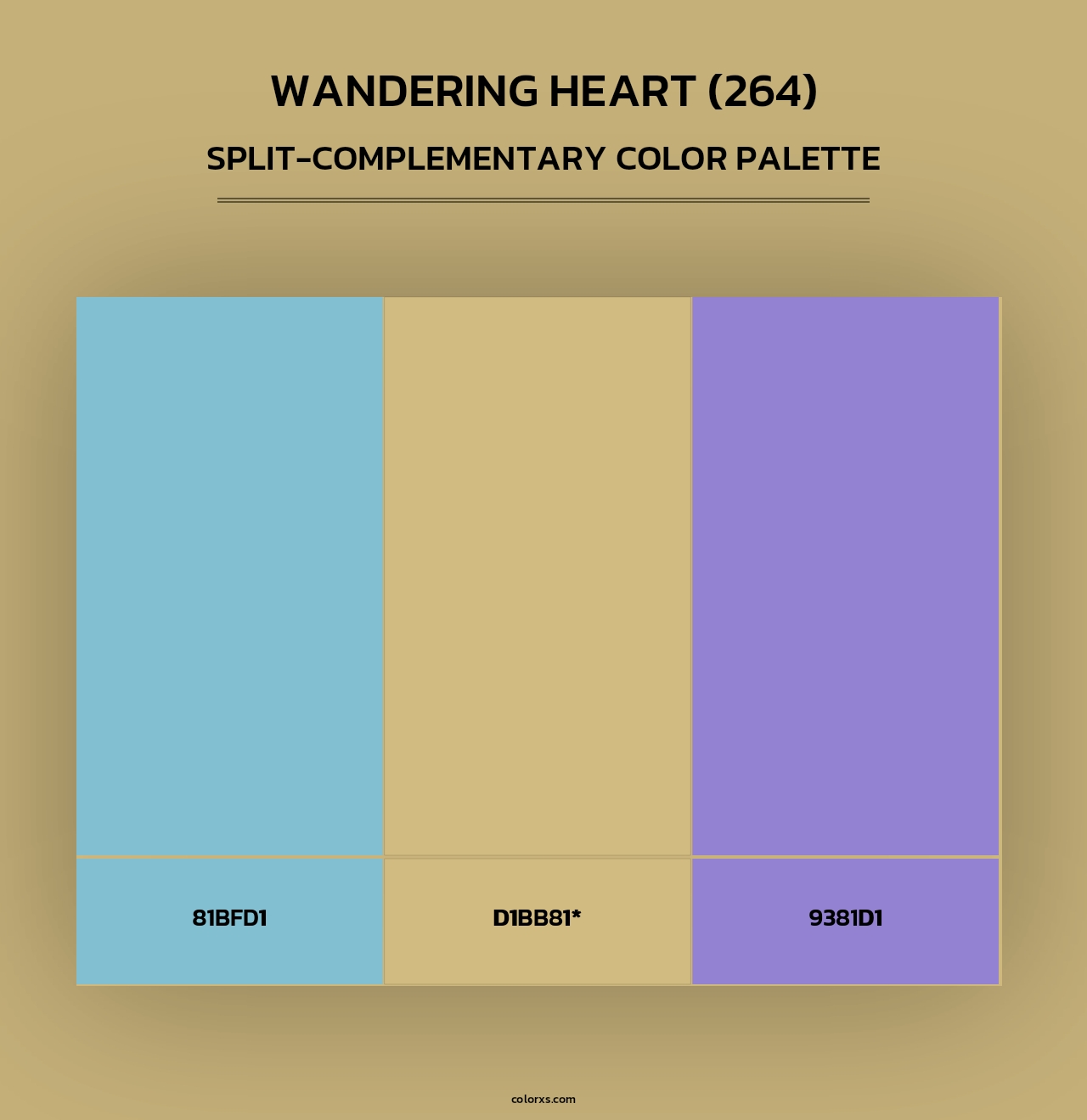 Wandering Heart (264) - Split-Complementary Color Palette