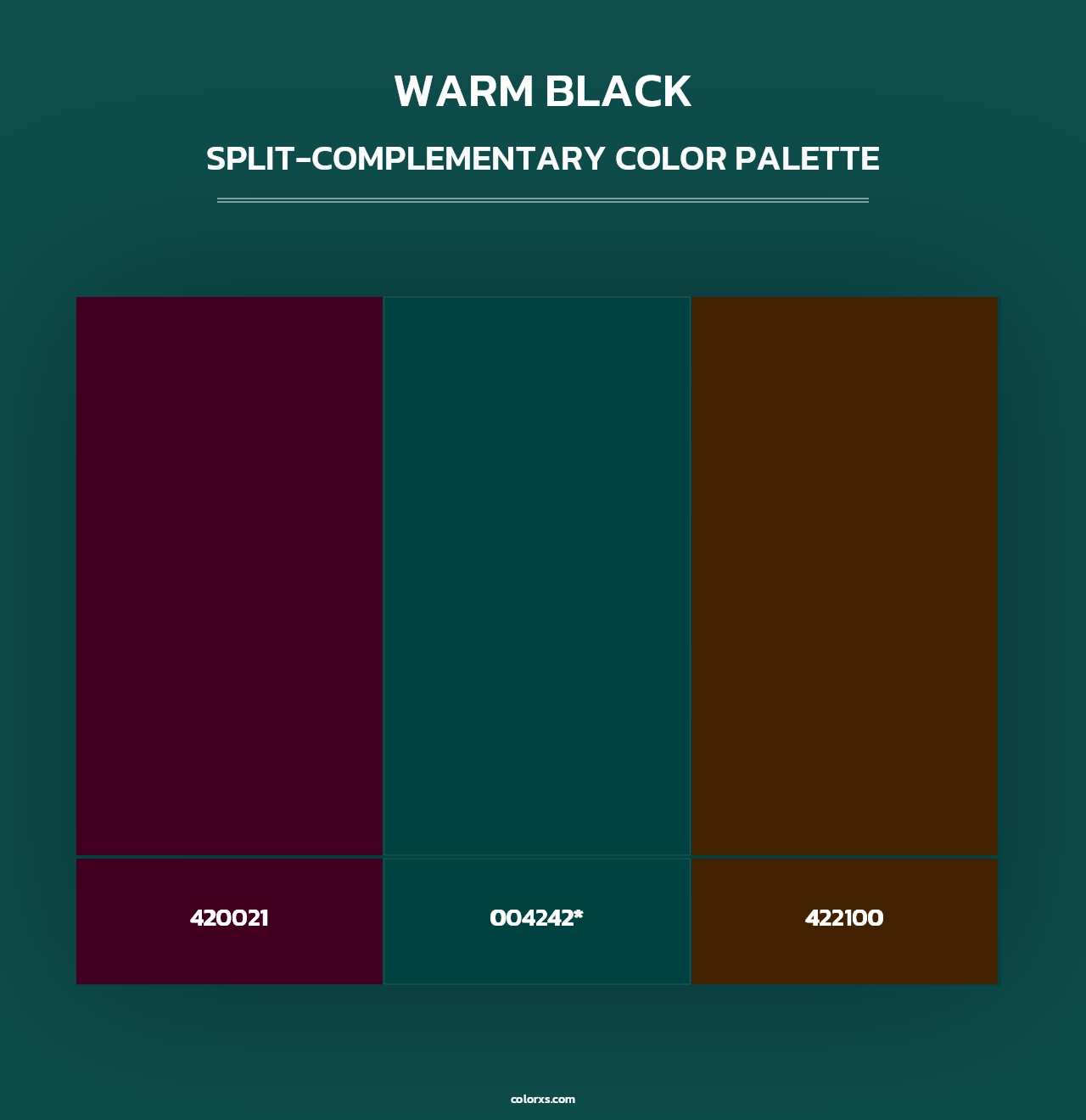 Warm Black - Split-Complementary Color Palette