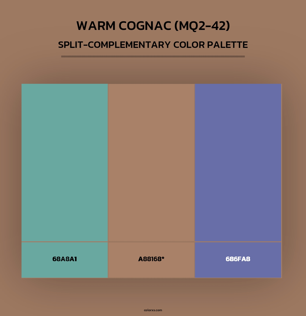 Warm Cognac (MQ2-42) - Split-Complementary Color Palette