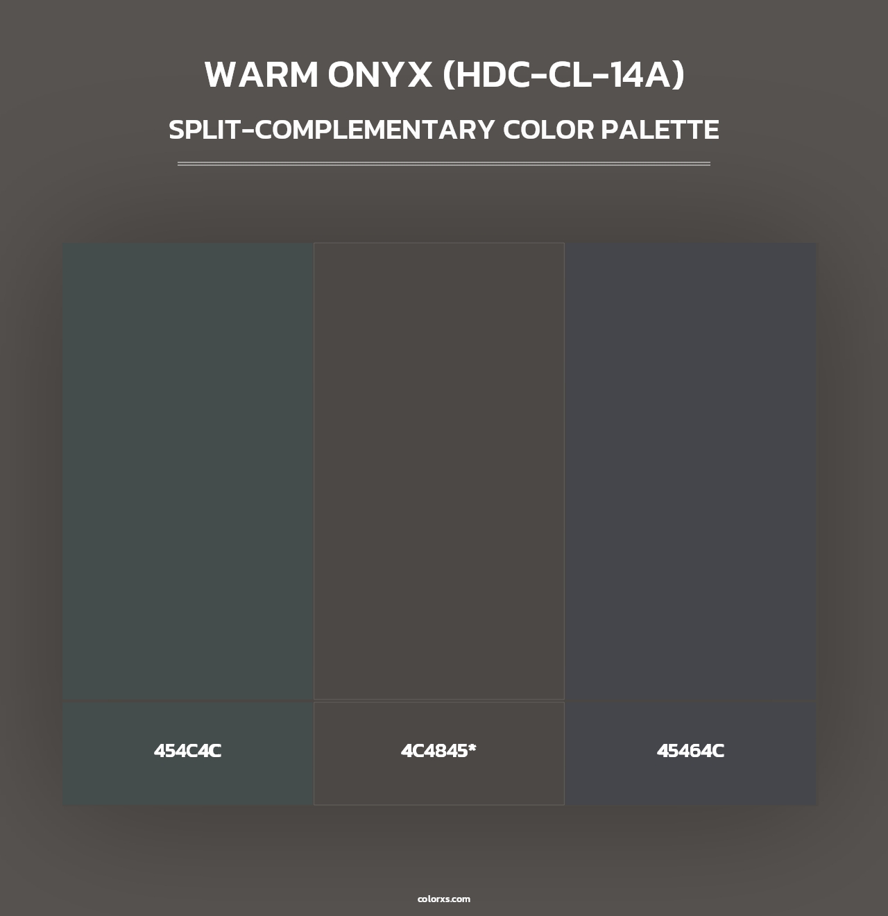 Warm Onyx (HDC-CL-14A) - Split-Complementary Color Palette