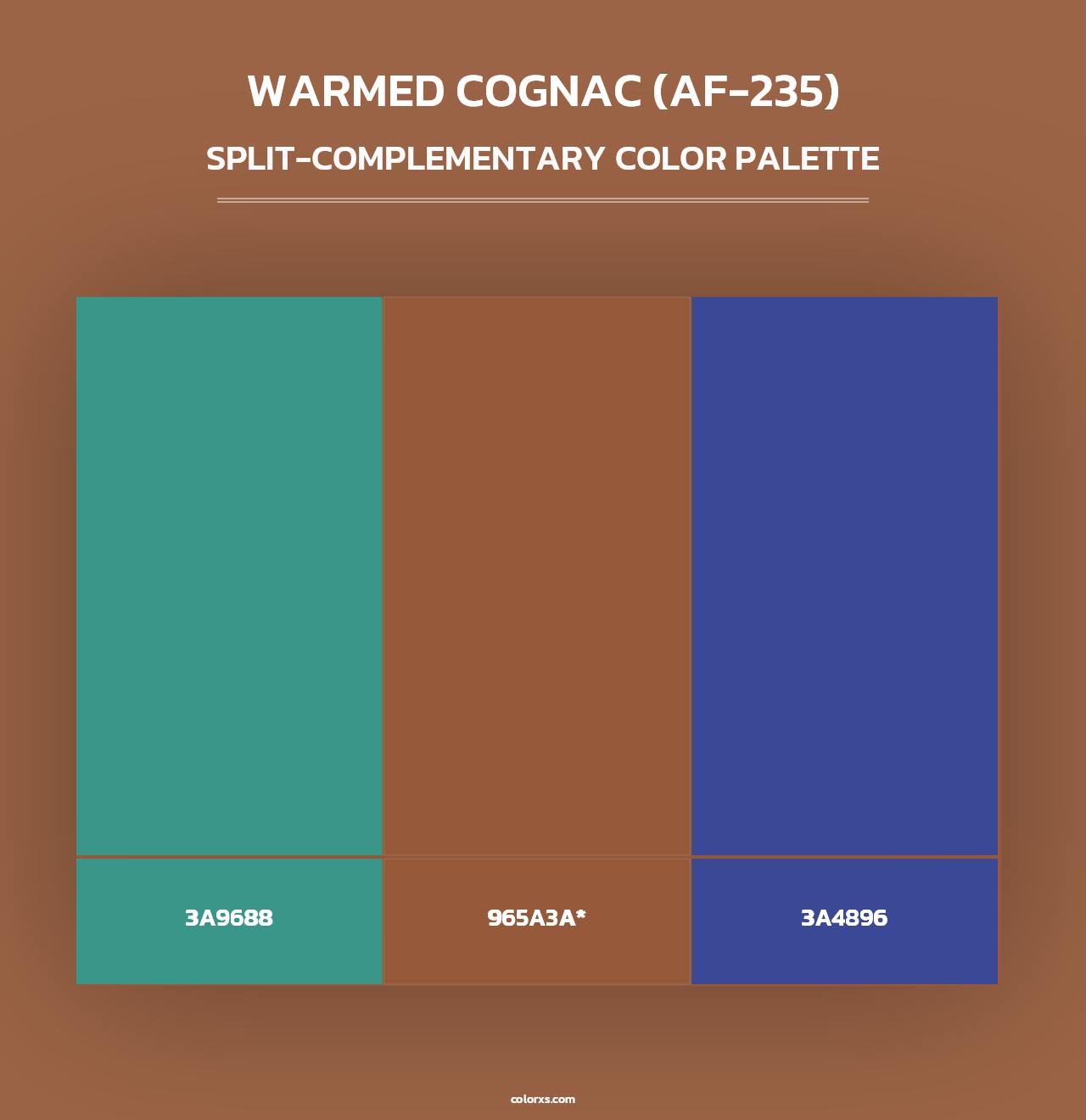Warmed Cognac (AF-235) - Split-Complementary Color Palette