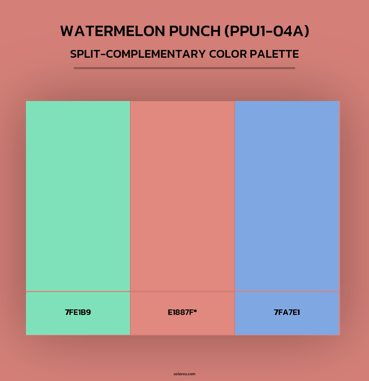 Watermelon Punch (PPU1-04A) - Split-Complementary Color Palette