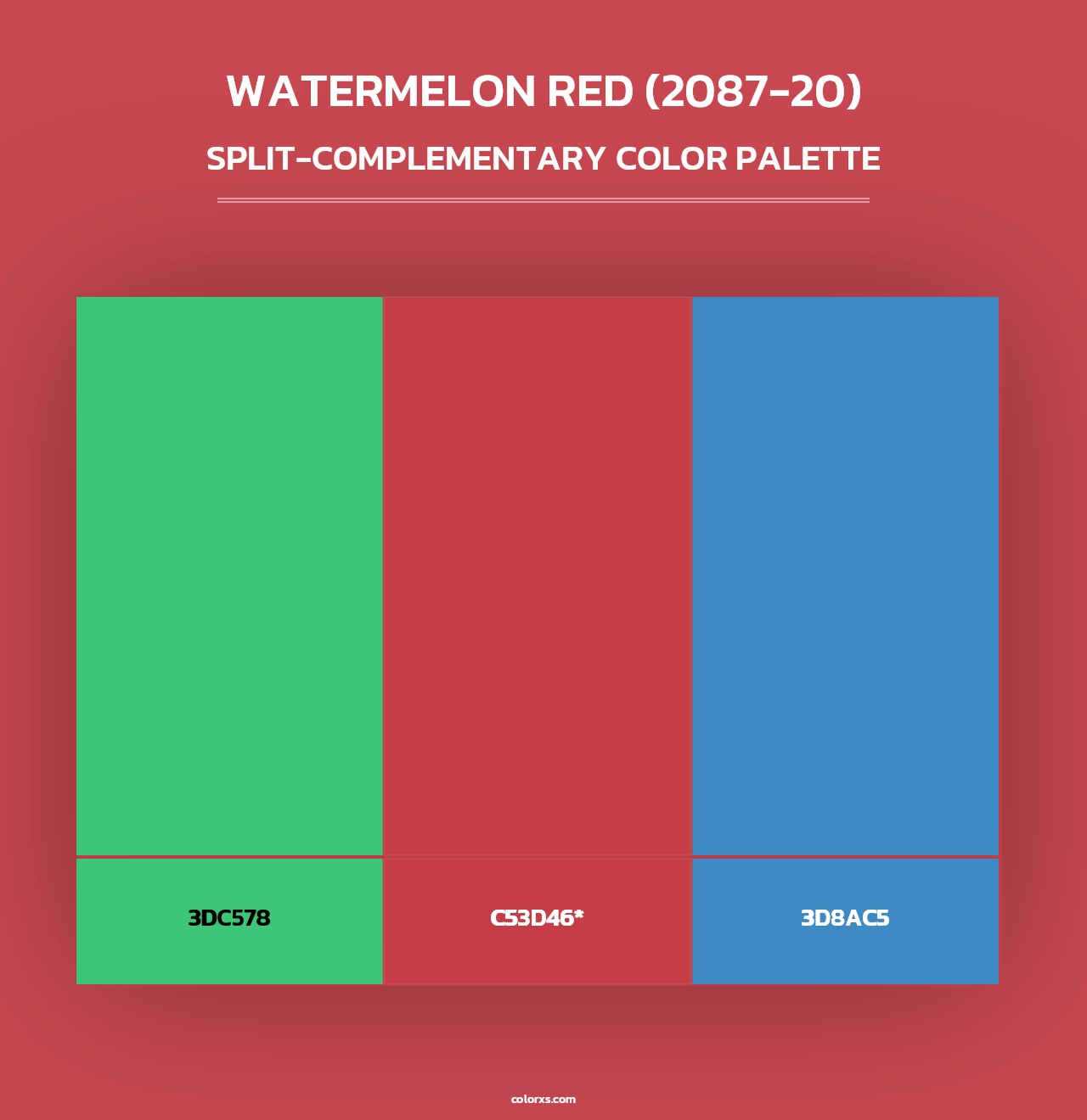 Watermelon Red (2087-20) - Split-Complementary Color Palette