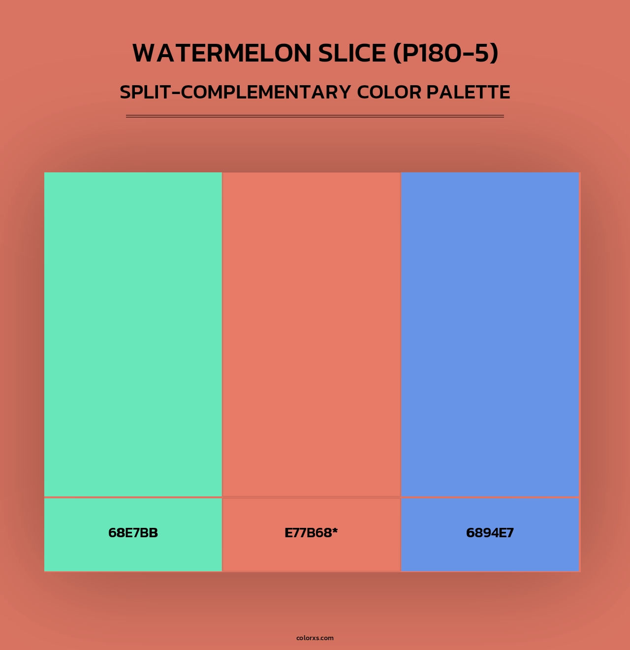 Watermelon Slice (P180-5) - Split-Complementary Color Palette