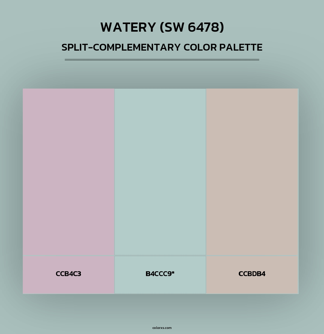 Watery (SW 6478) - Split-Complementary Color Palette