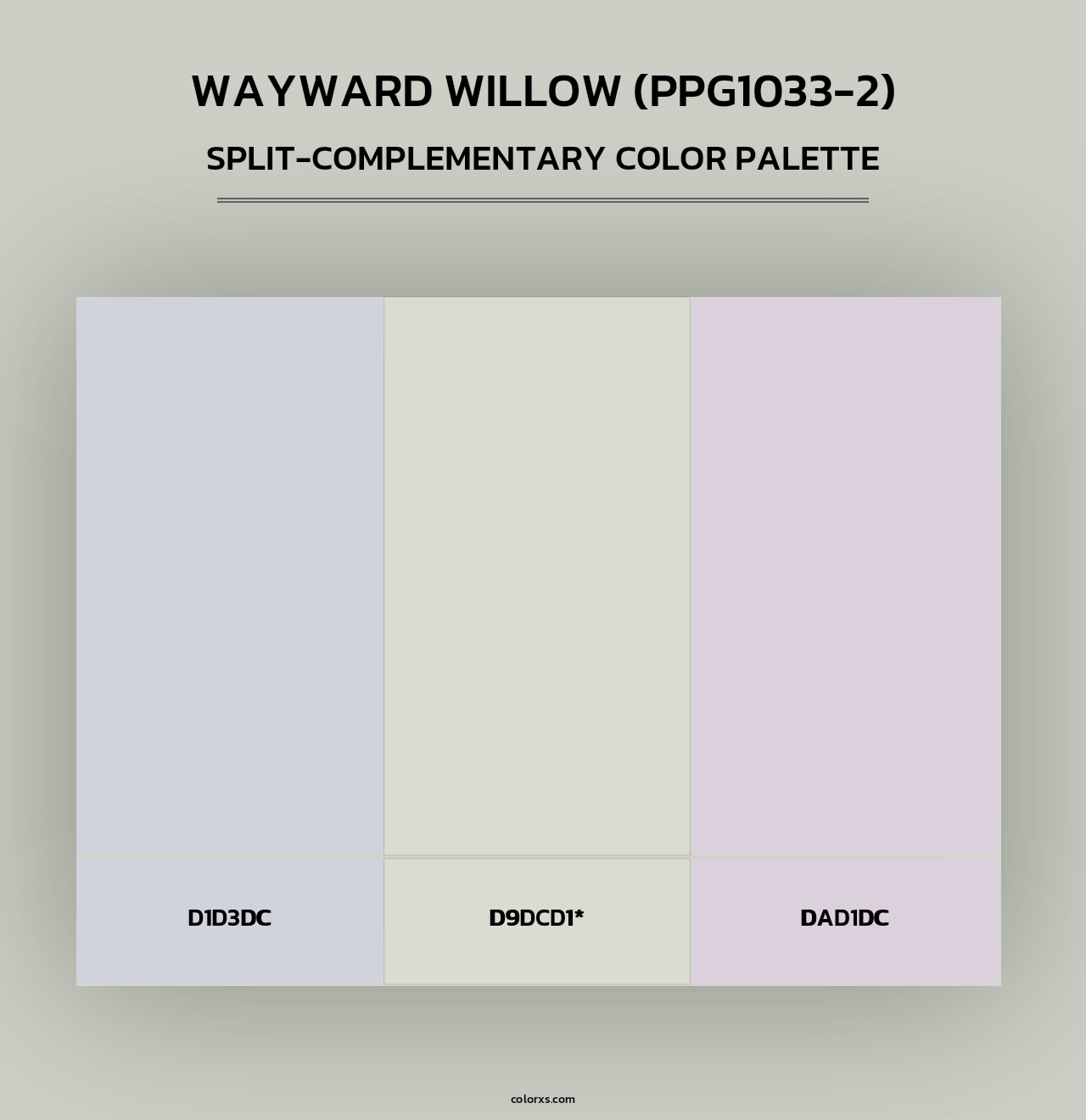 Wayward Willow (PPG1033-2) - Split-Complementary Color Palette