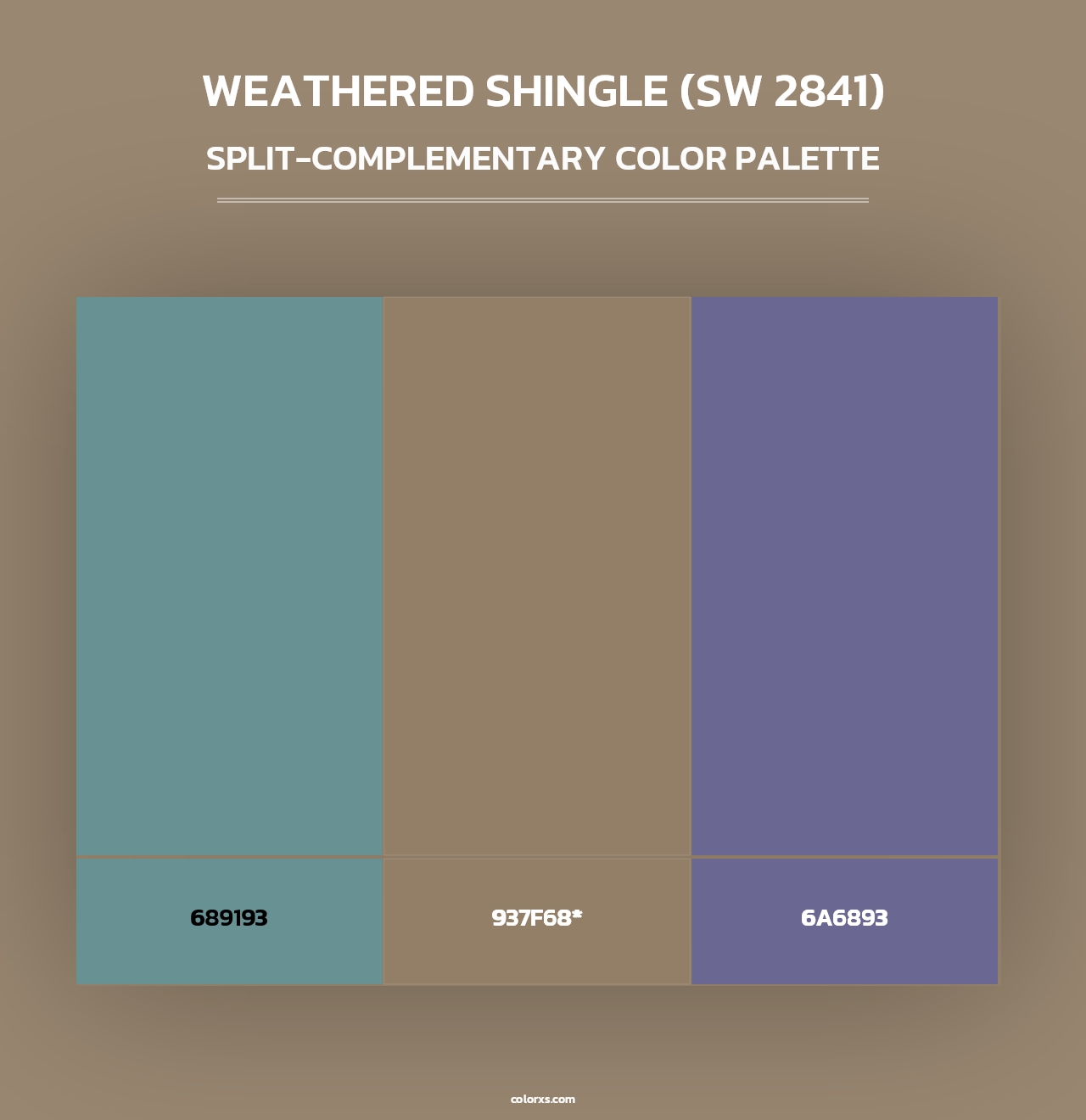 Weathered Shingle (SW 2841) - Split-Complementary Color Palette