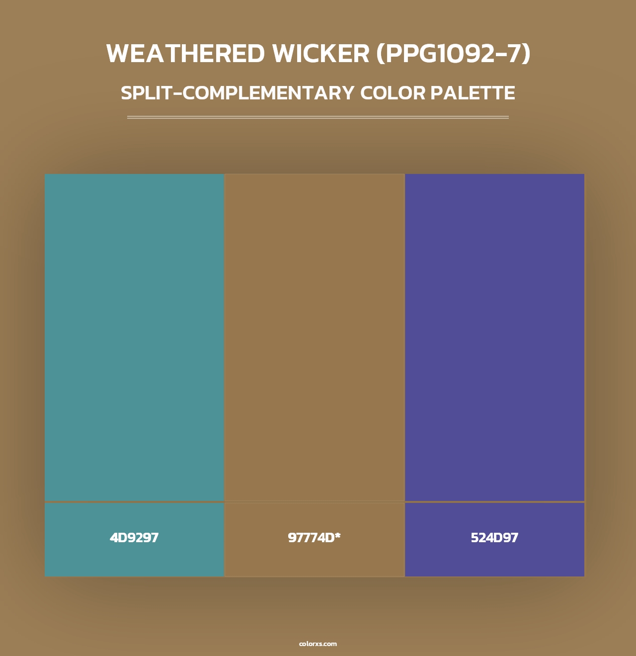 Weathered Wicker (PPG1092-7) - Split-Complementary Color Palette