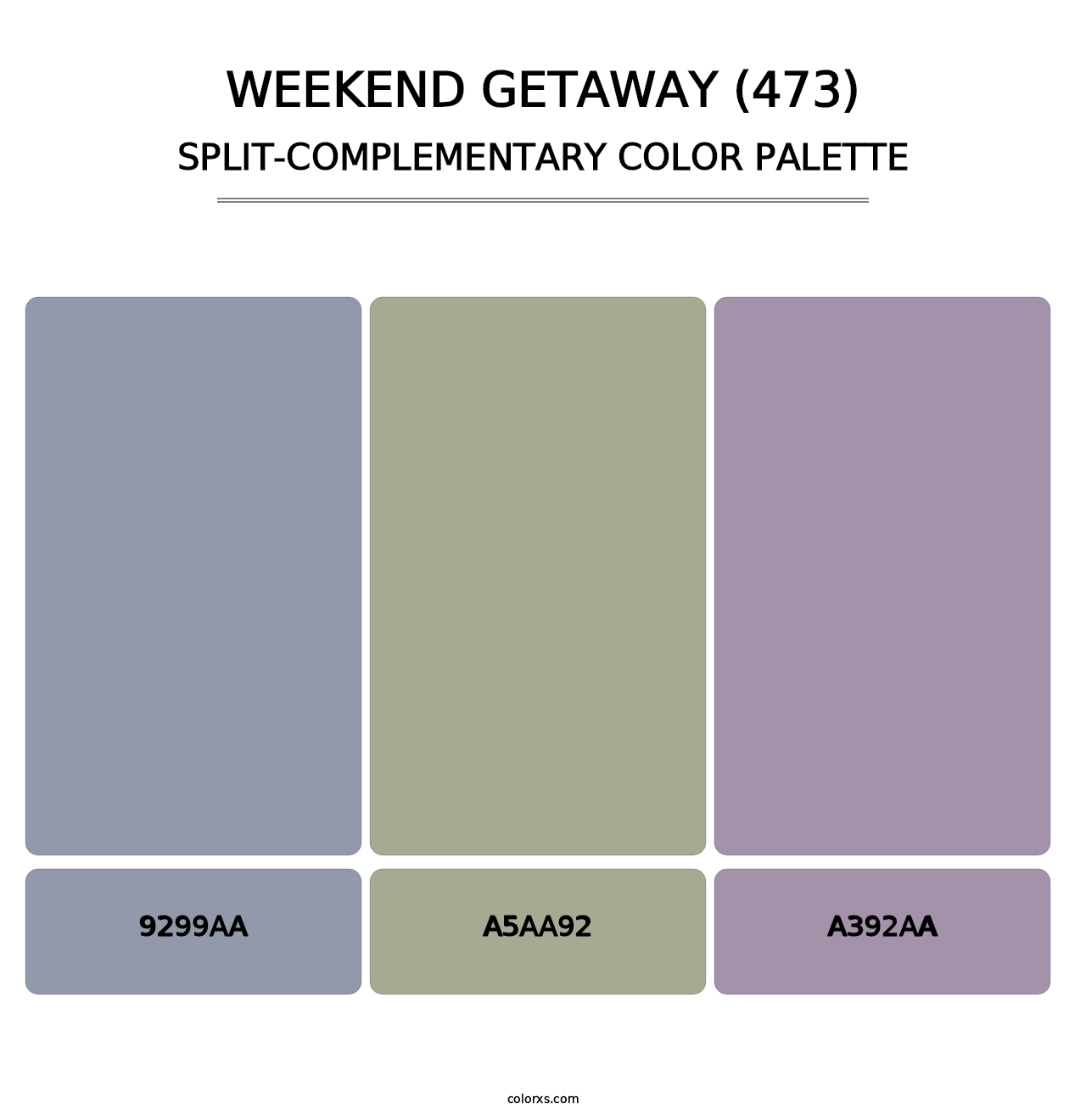 Weekend Getaway (473) - Split-Complementary Color Palette