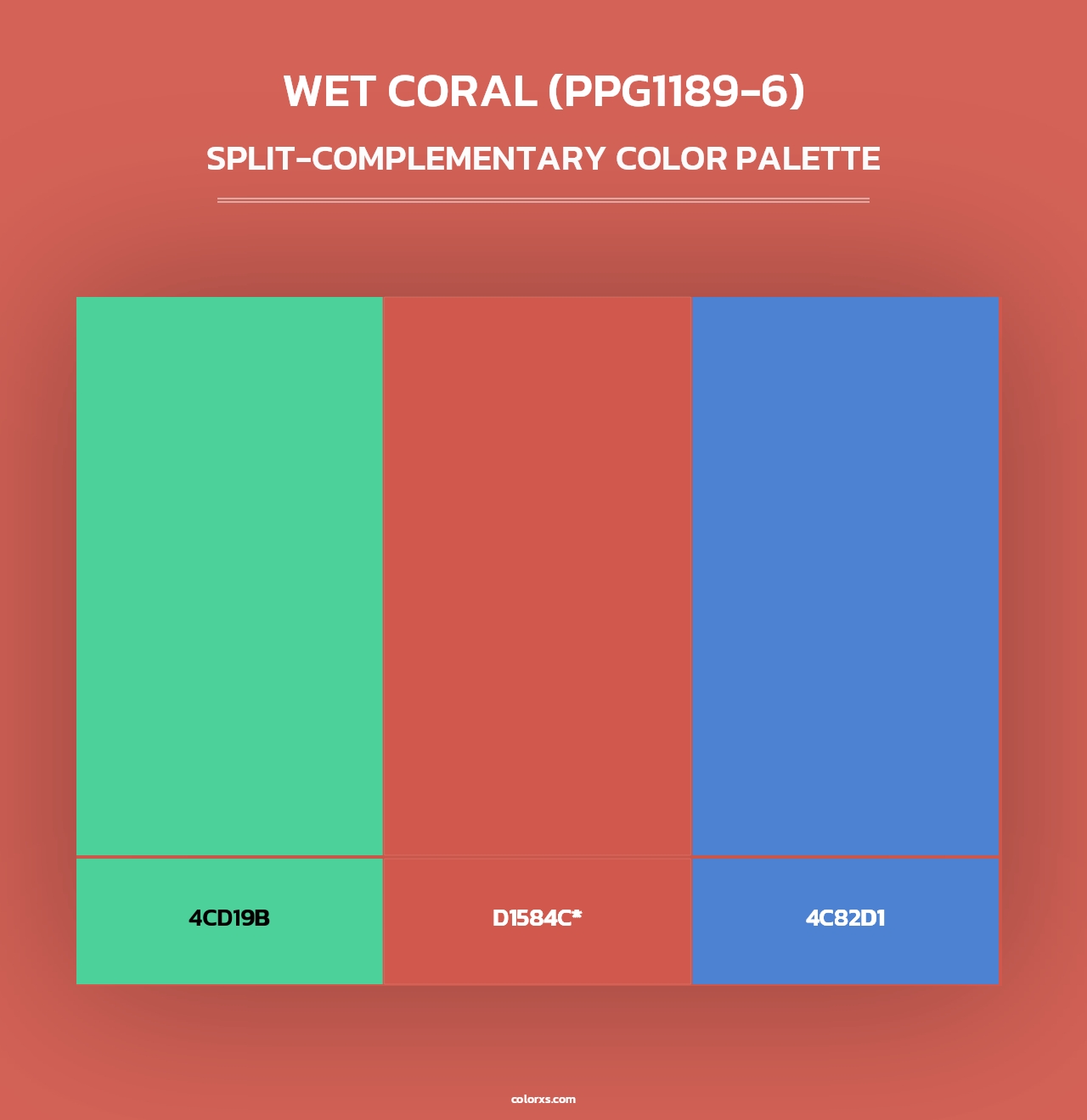 Wet Coral (PPG1189-6) - Split-Complementary Color Palette