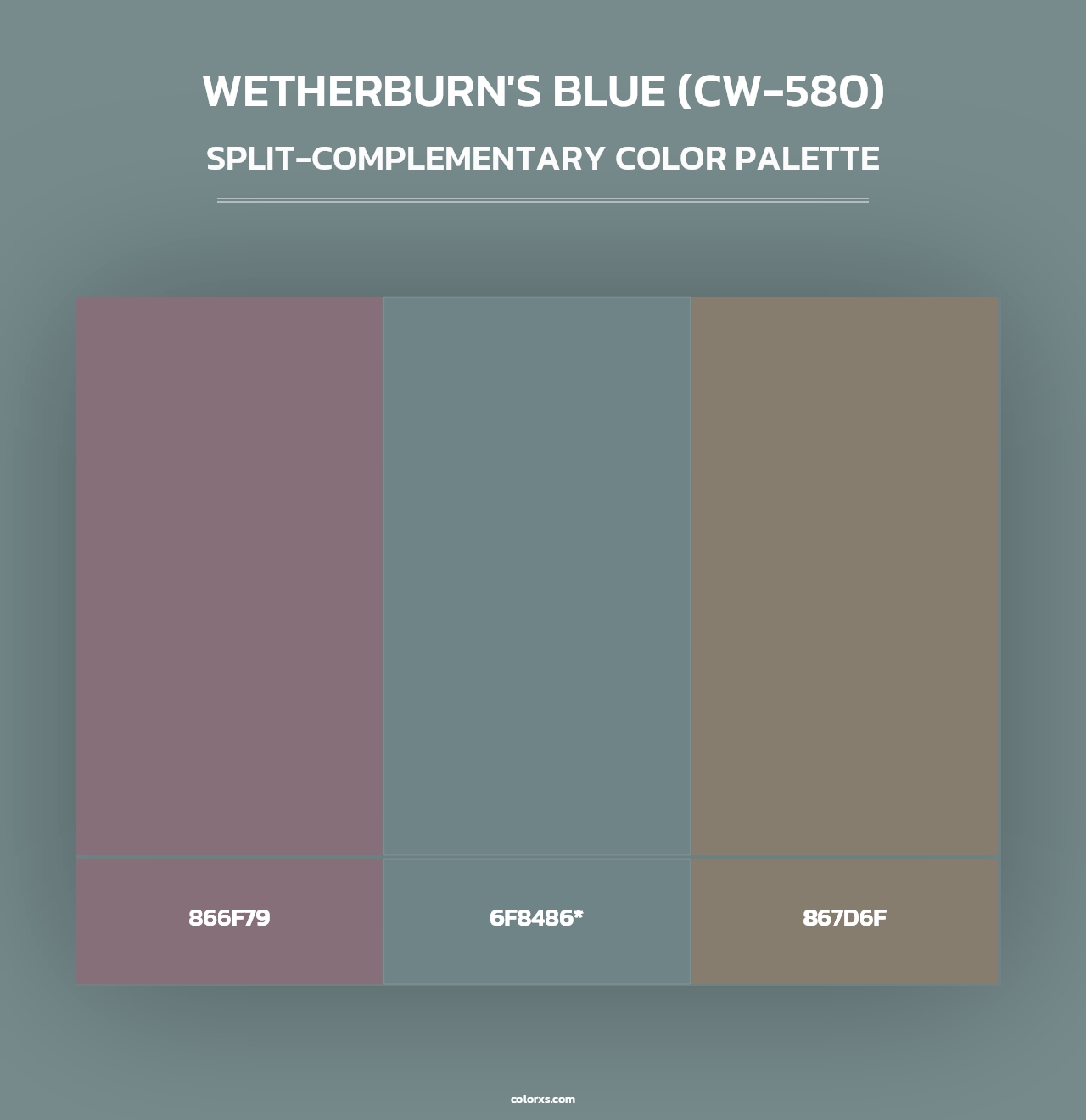 Wetherburn's Blue (CW-580) - Split-Complementary Color Palette
