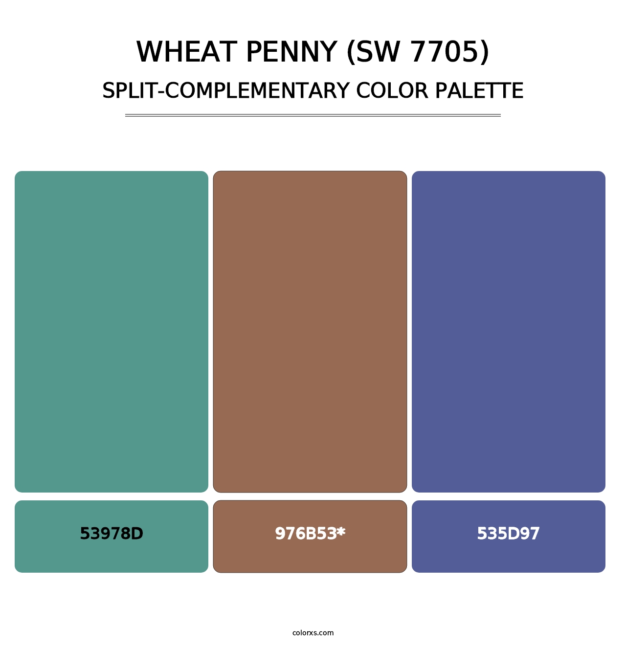 Wheat Penny (SW 7705) - Split-Complementary Color Palette
