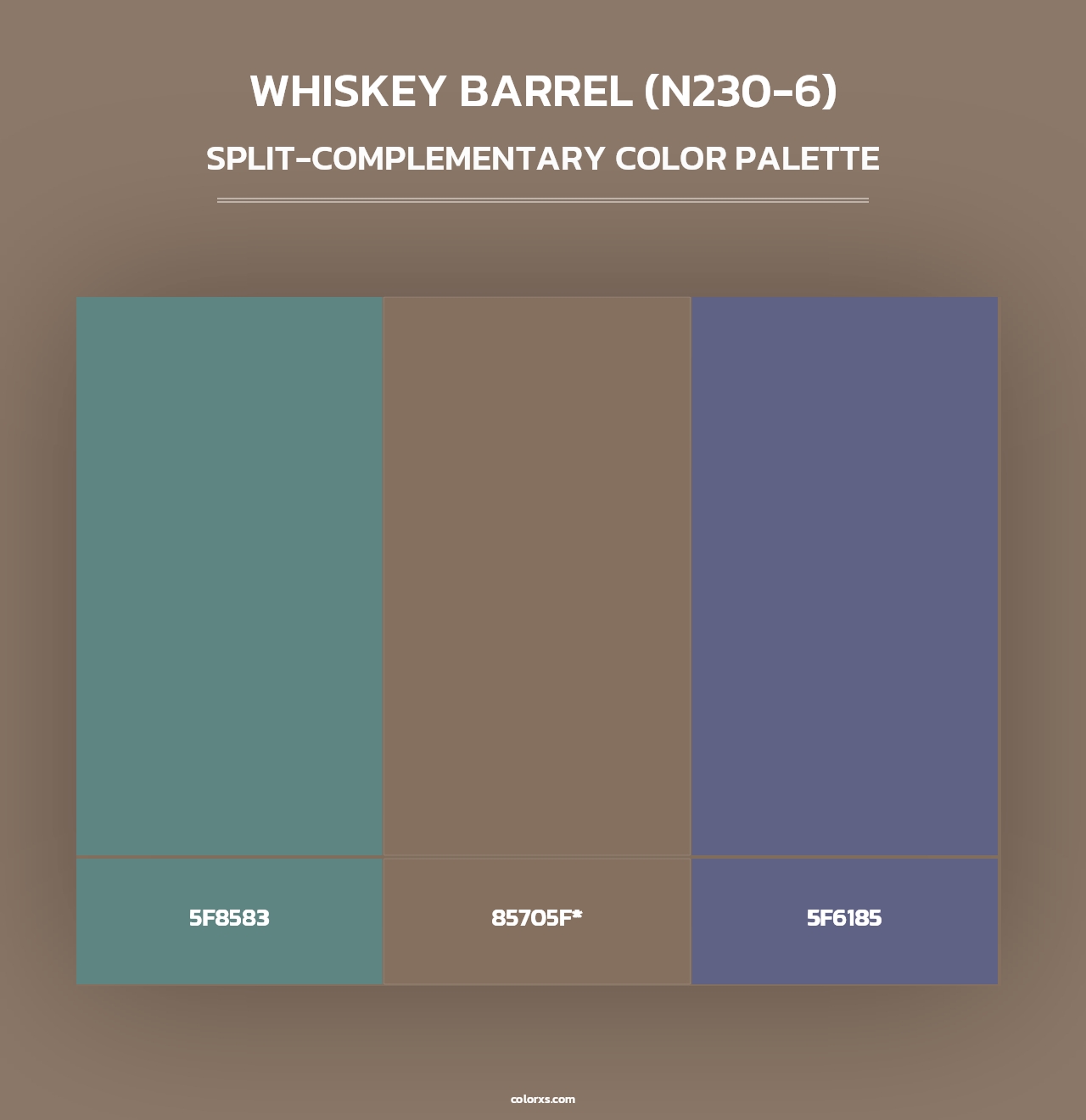 Whiskey Barrel (N230-6) - Split-Complementary Color Palette