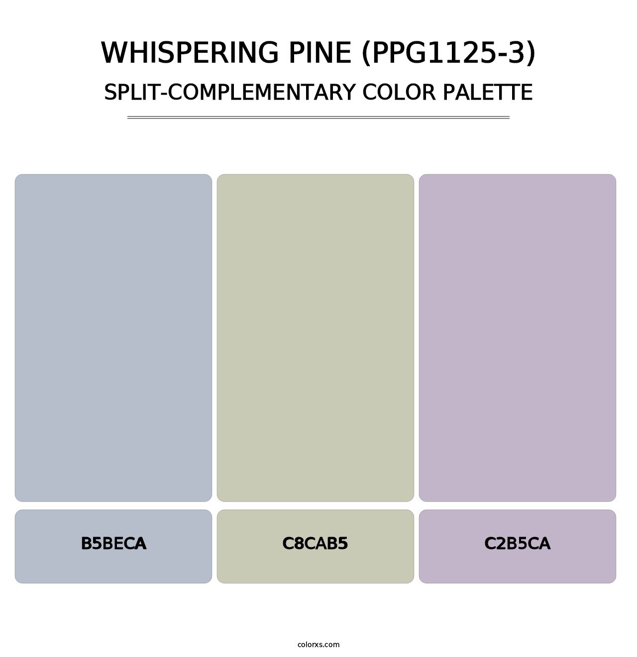 Whispering Pine (PPG1125-3) - Split-Complementary Color Palette