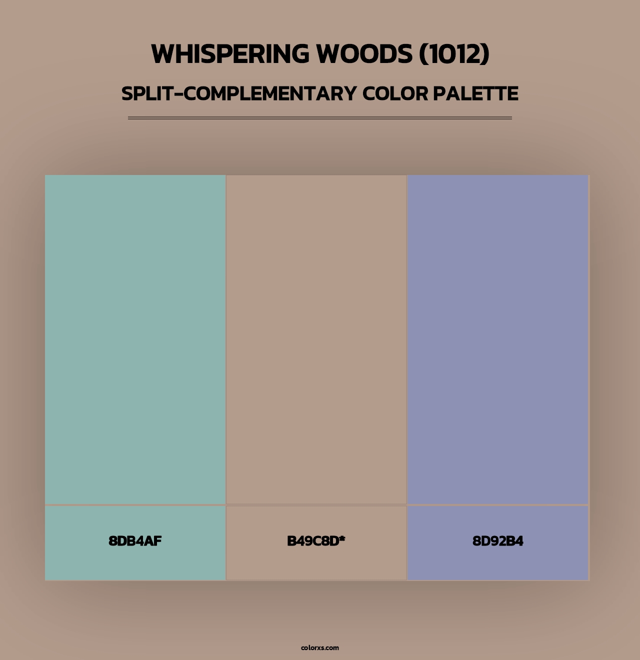 Whispering Woods (1012) - Split-Complementary Color Palette