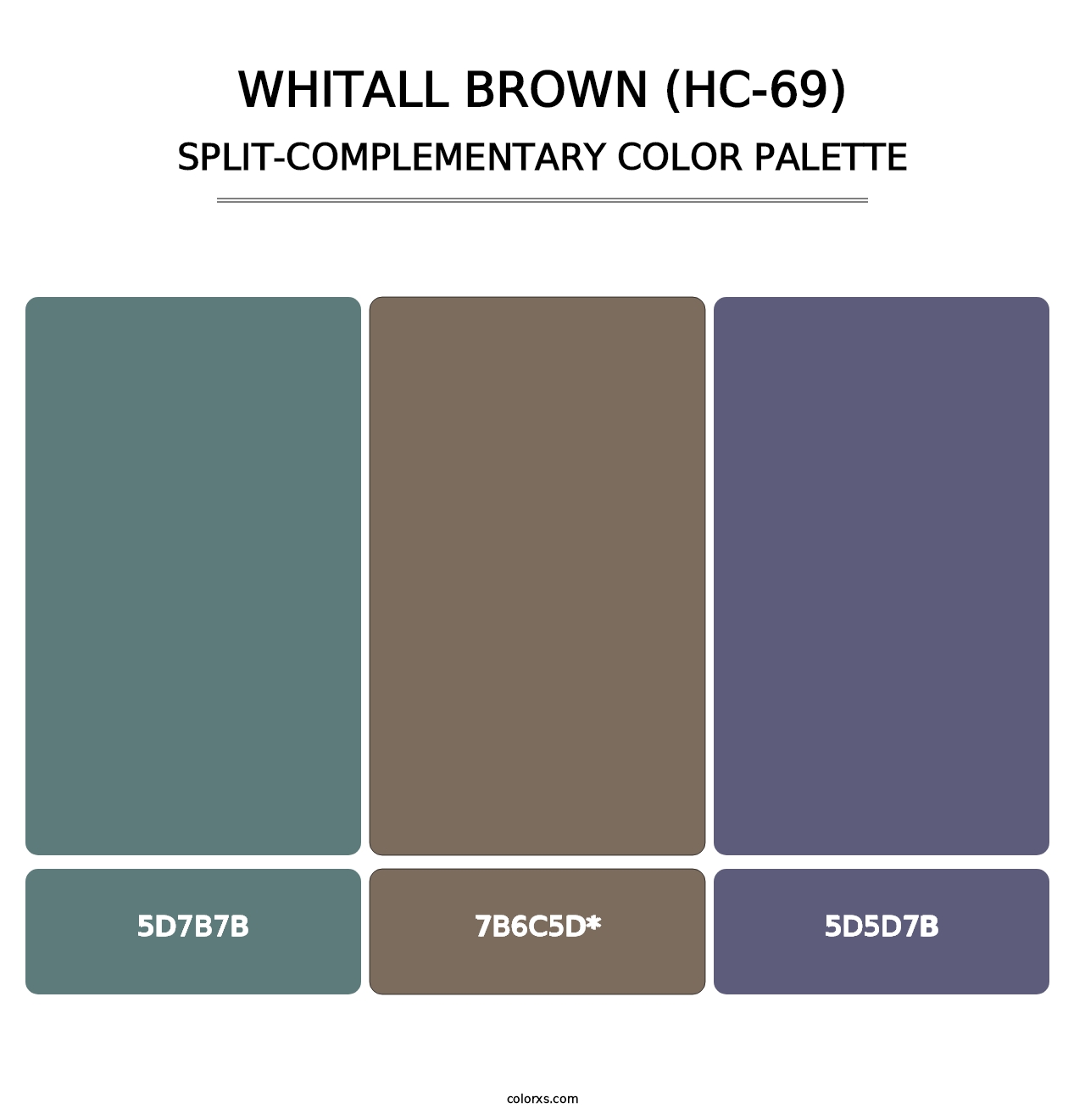 Whitall Brown (HC-69) - Split-Complementary Color Palette