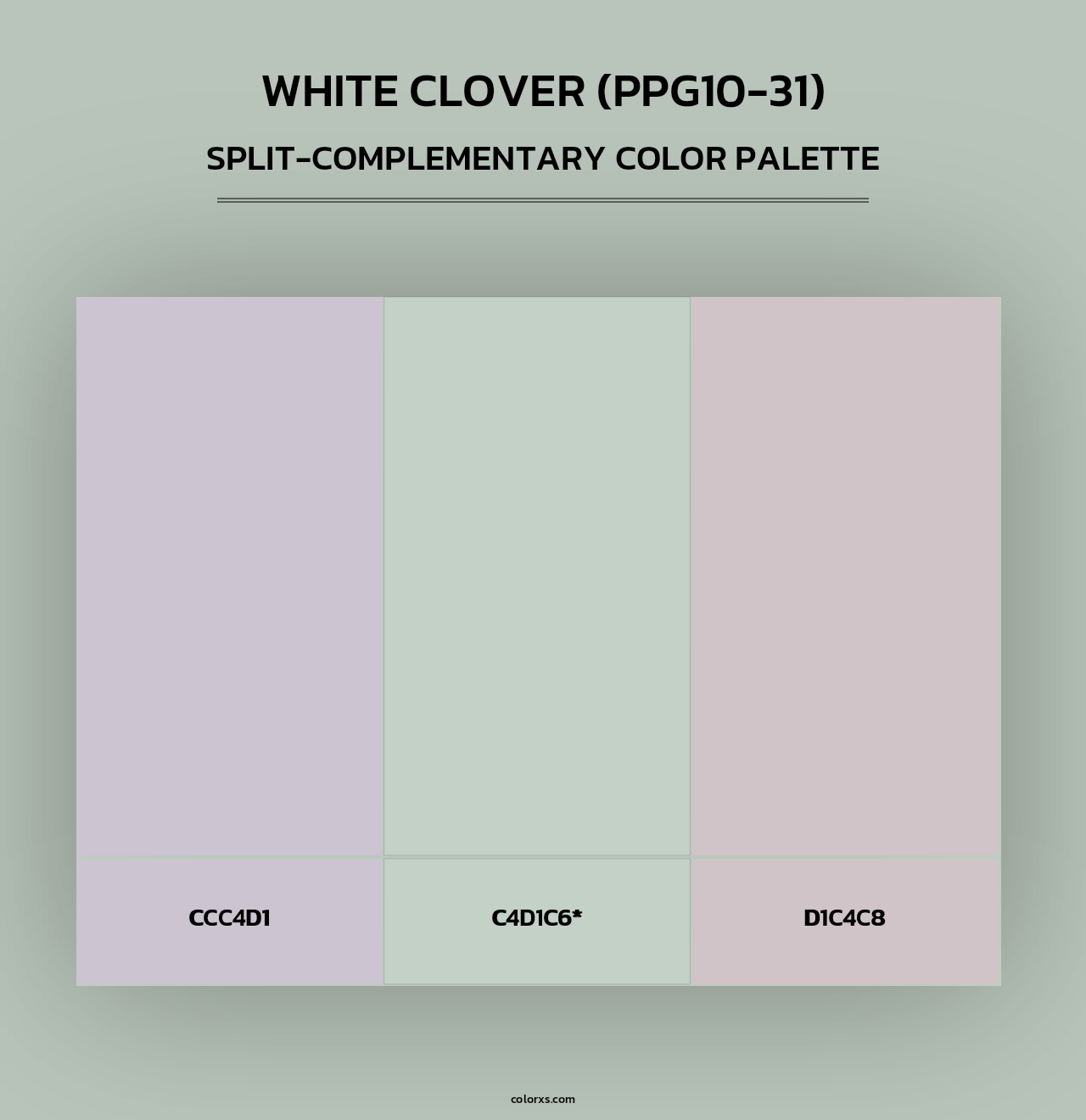 White Clover (PPG10-31) - Split-Complementary Color Palette