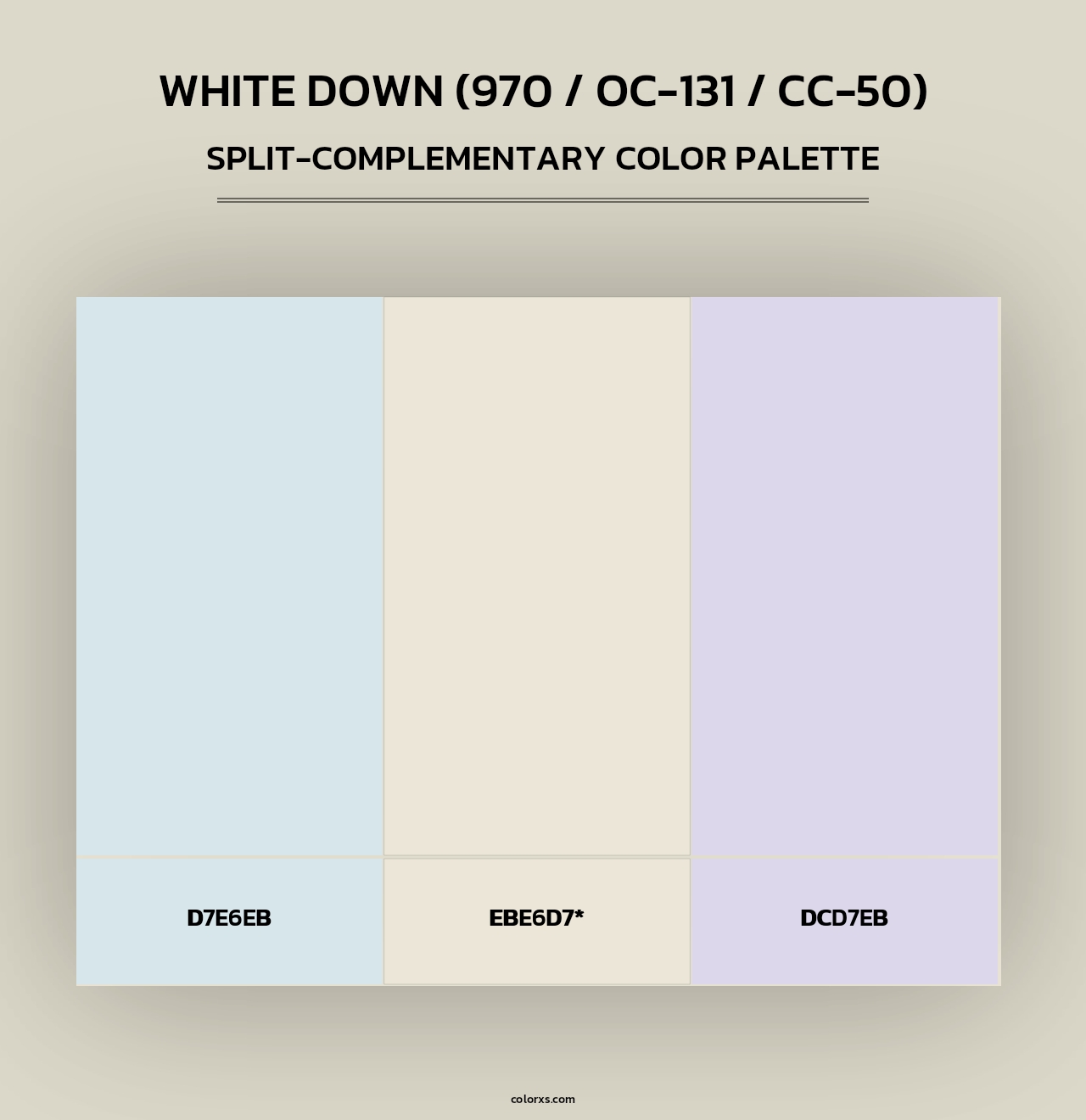 White Down (970 / OC-131 / CC-50) - Split-Complementary Color Palette