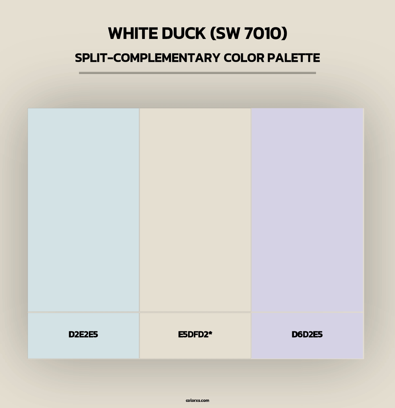 White Duck (SW 7010) - Split-Complementary Color Palette