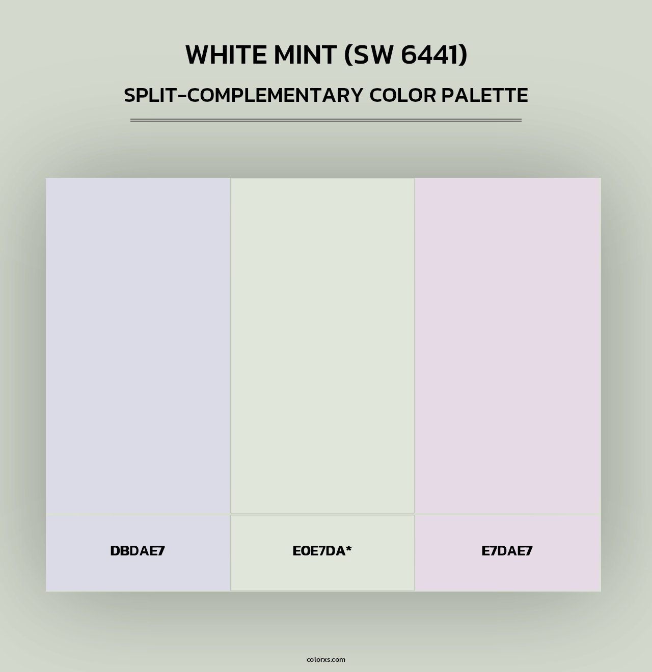 White Mint (SW 6441) - Split-Complementary Color Palette