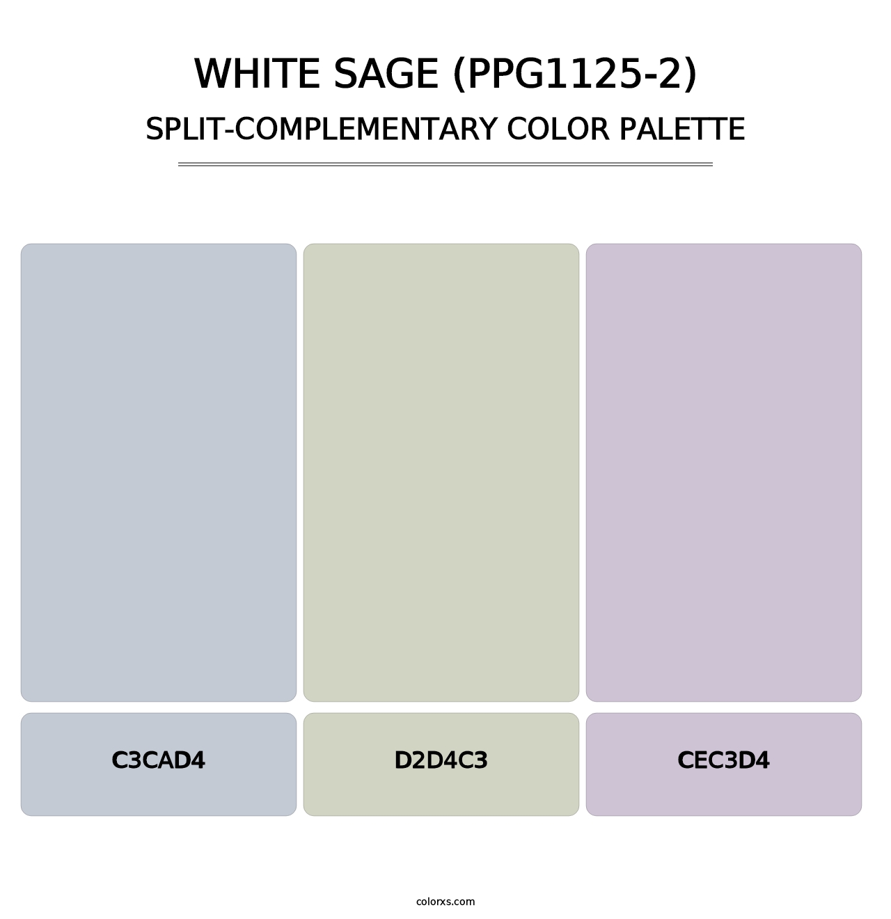 White Sage (PPG1125-2) - Split-Complementary Color Palette