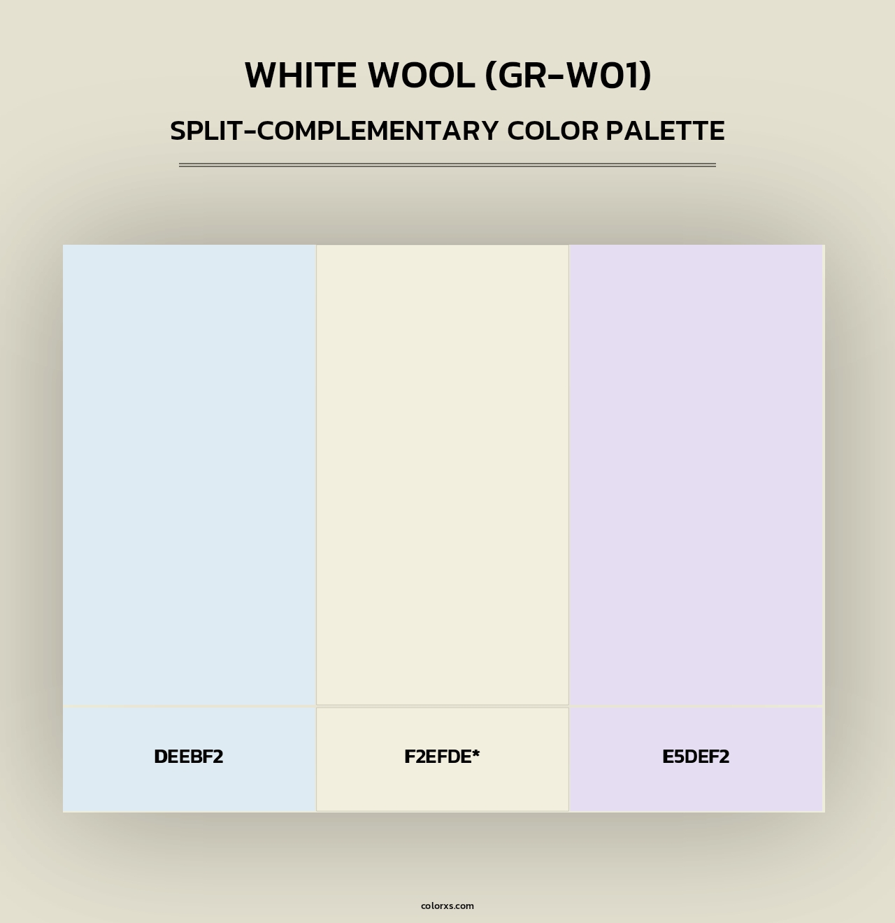 White Wool (GR-W01) - Split-Complementary Color Palette