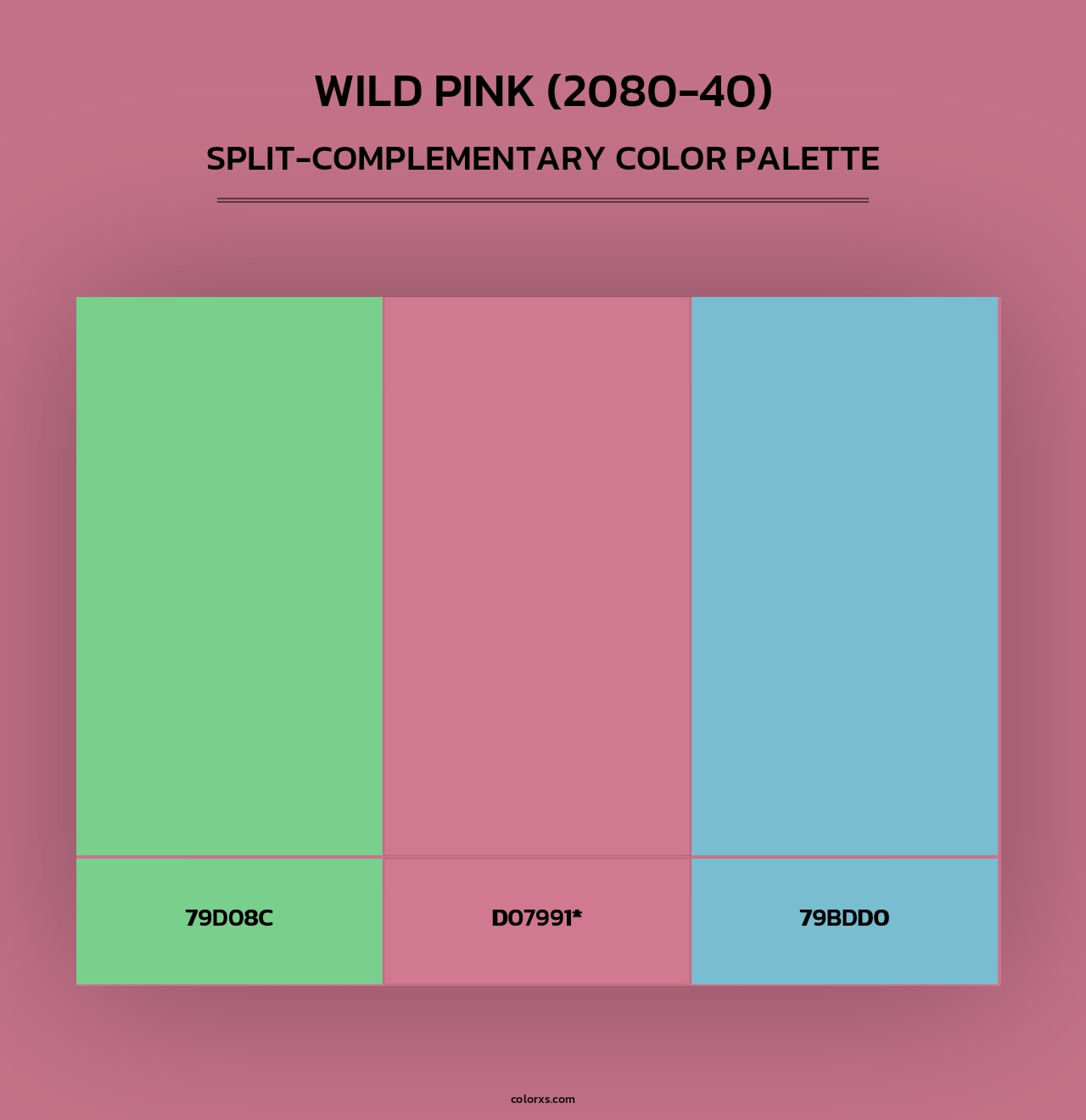 Wild Pink (2080-40) - Split-Complementary Color Palette