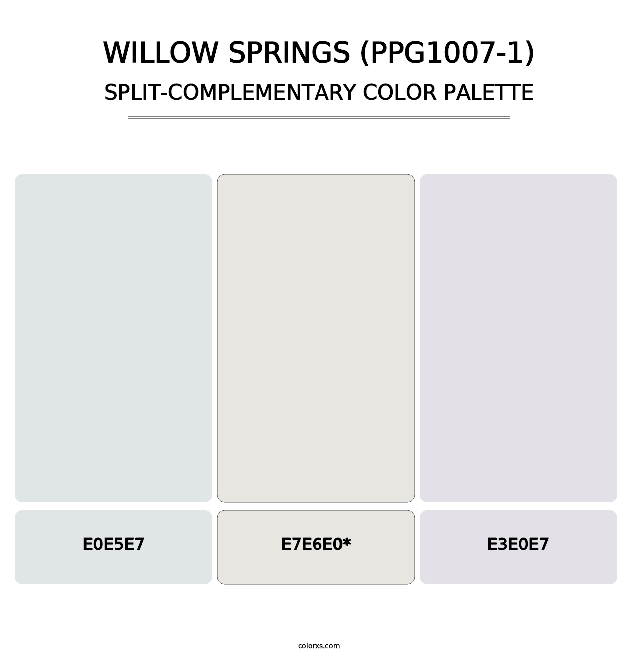 Willow Springs (PPG1007-1) - Split-Complementary Color Palette