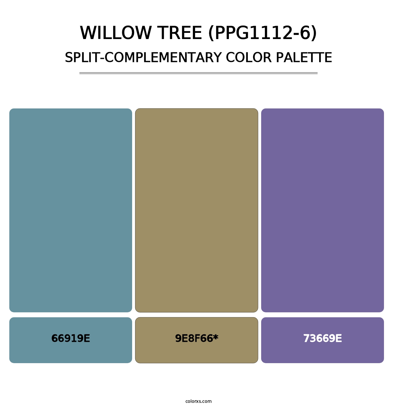 Willow Tree (PPG1112-6) - Split-Complementary Color Palette