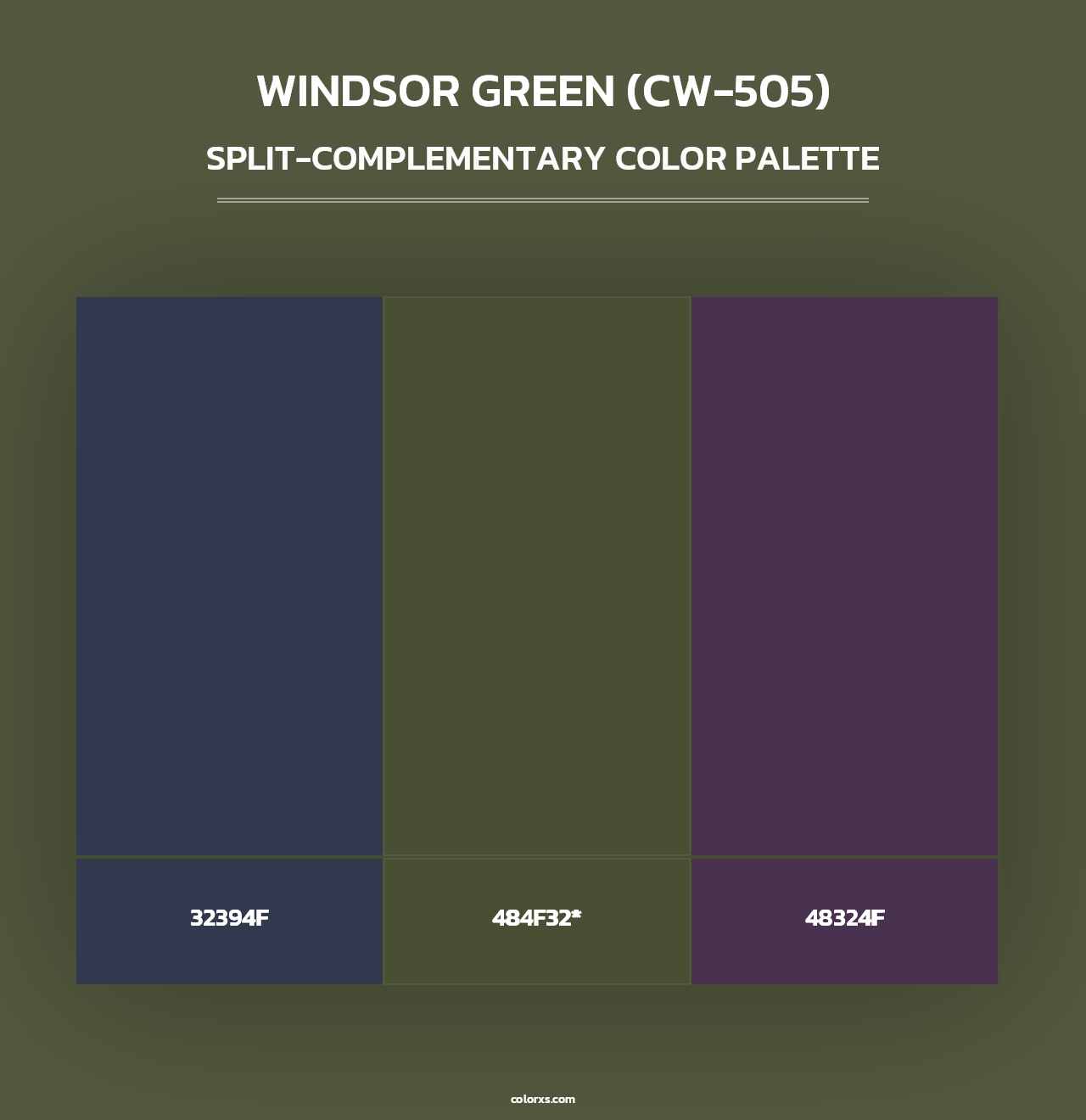 Windsor Green (CW-505) - Split-Complementary Color Palette