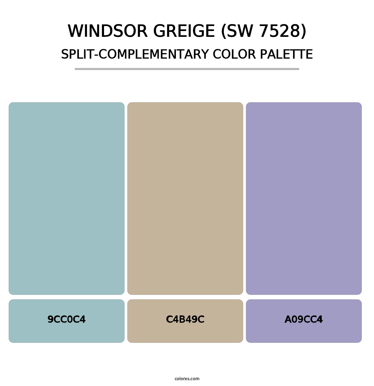 Windsor Greige (SW 7528) - Split-Complementary Color Palette