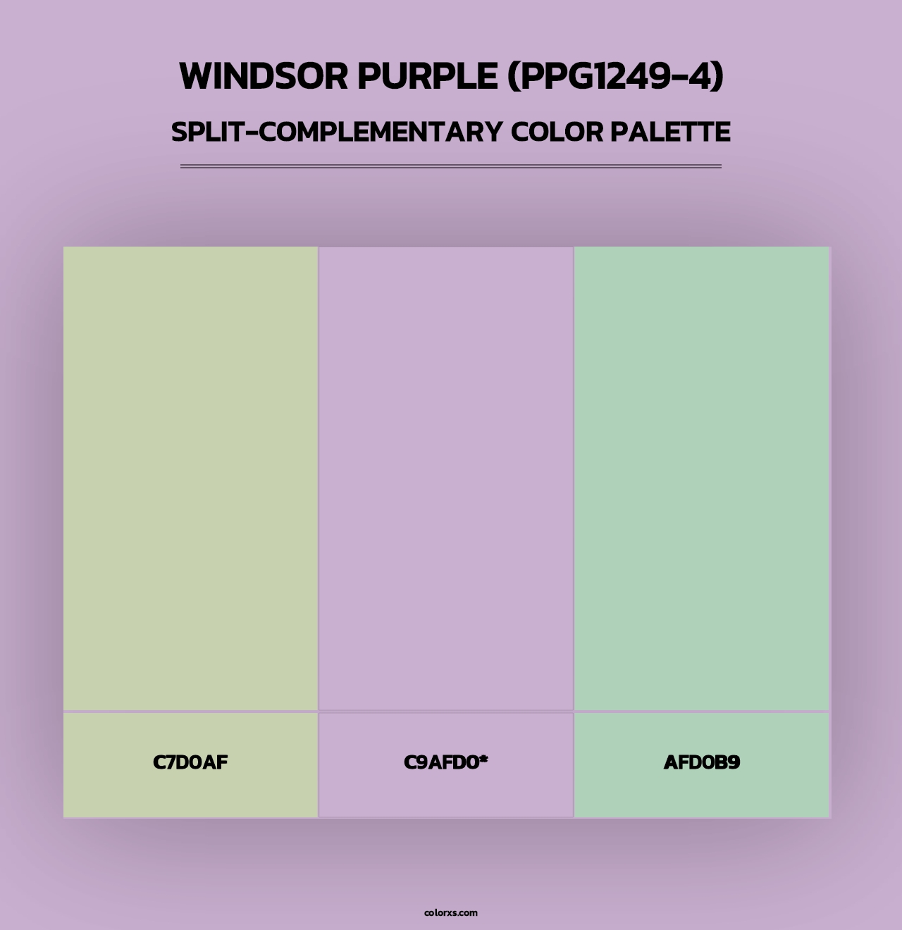 Windsor Purple (PPG1249-4) - Split-Complementary Color Palette