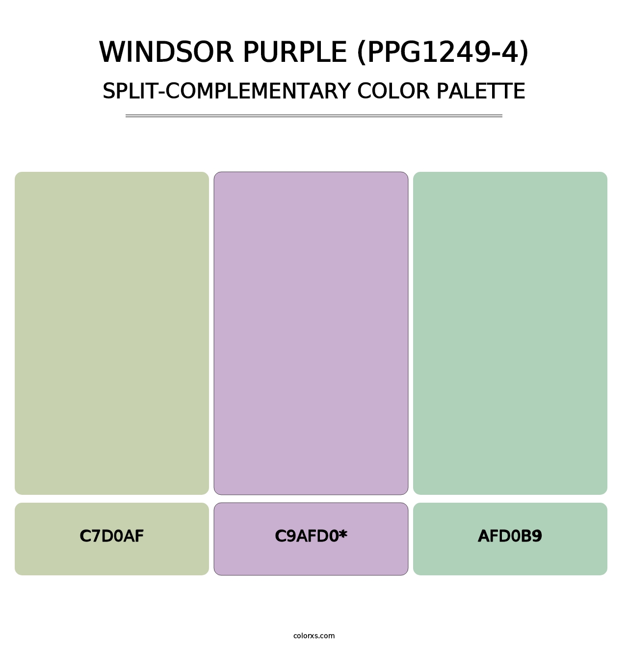 Windsor Purple (PPG1249-4) - Split-Complementary Color Palette