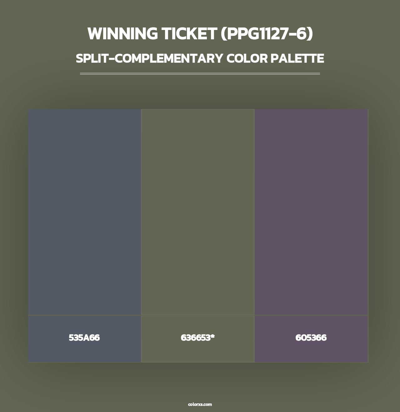 Winning Ticket (PPG1127-6) - Split-Complementary Color Palette