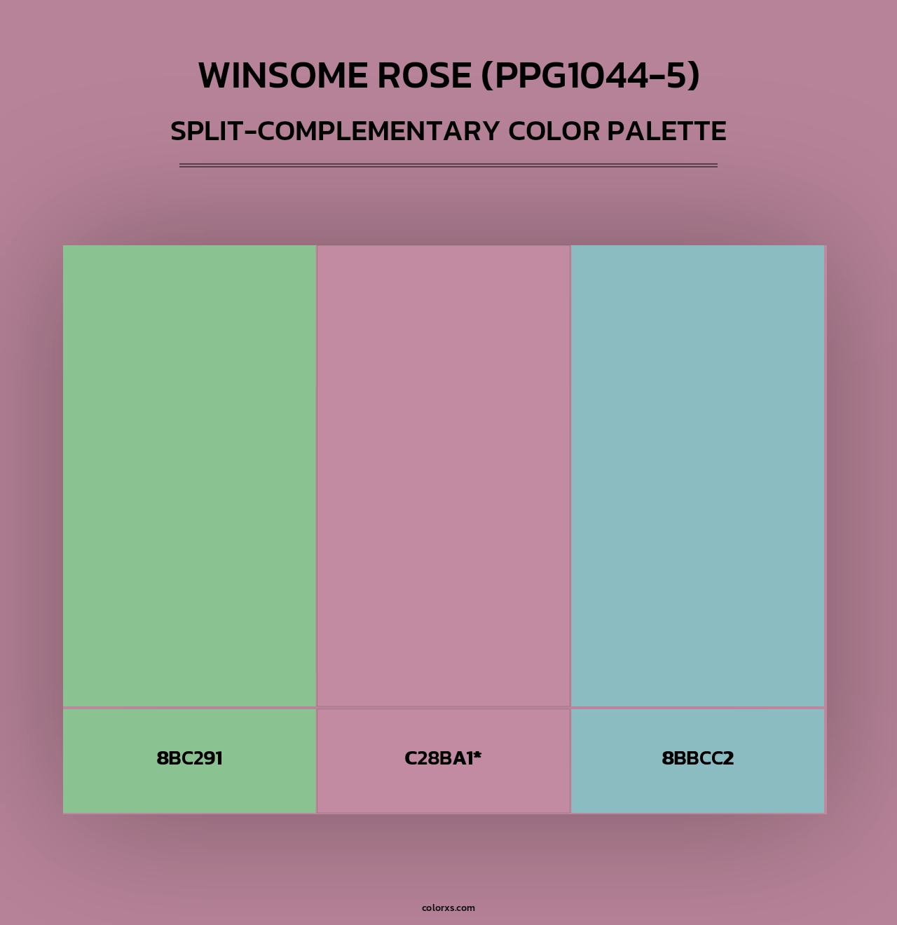 Winsome Rose (PPG1044-5) - Split-Complementary Color Palette