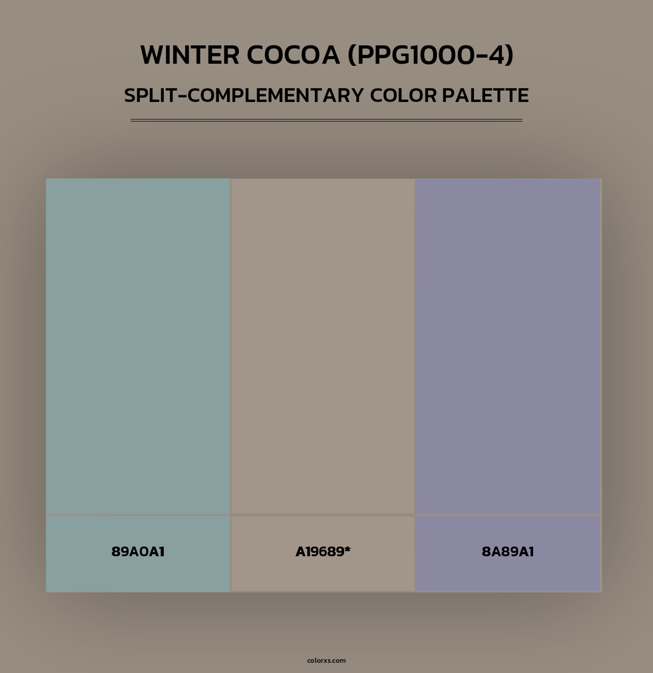 Winter Cocoa (PPG1000-4) - Split-Complementary Color Palette