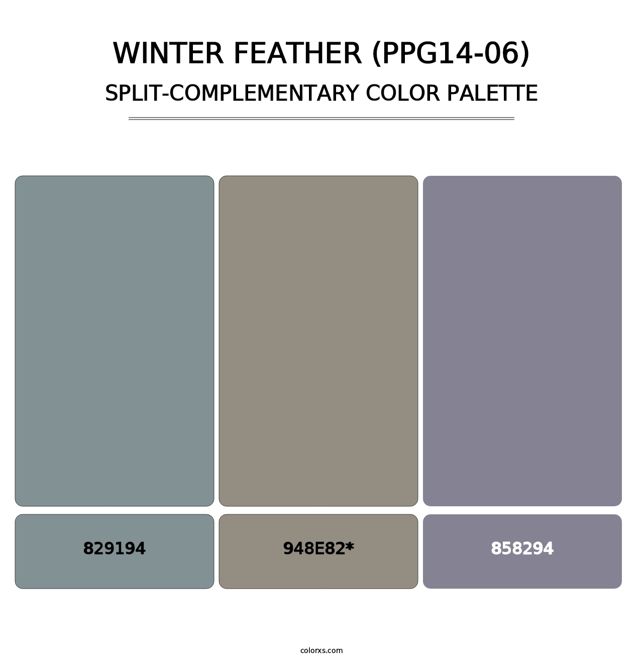 Winter Feather (PPG14-06) - Split-Complementary Color Palette