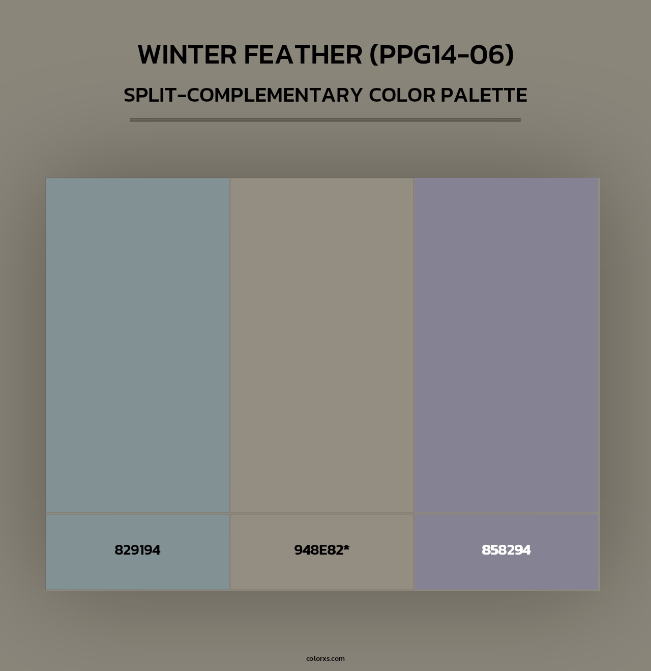 Winter Feather (PPG14-06) - Split-Complementary Color Palette