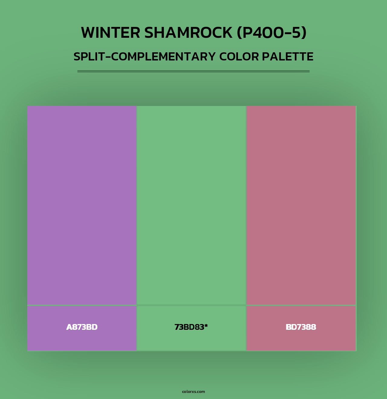 Winter Shamrock (P400-5) - Split-Complementary Color Palette
