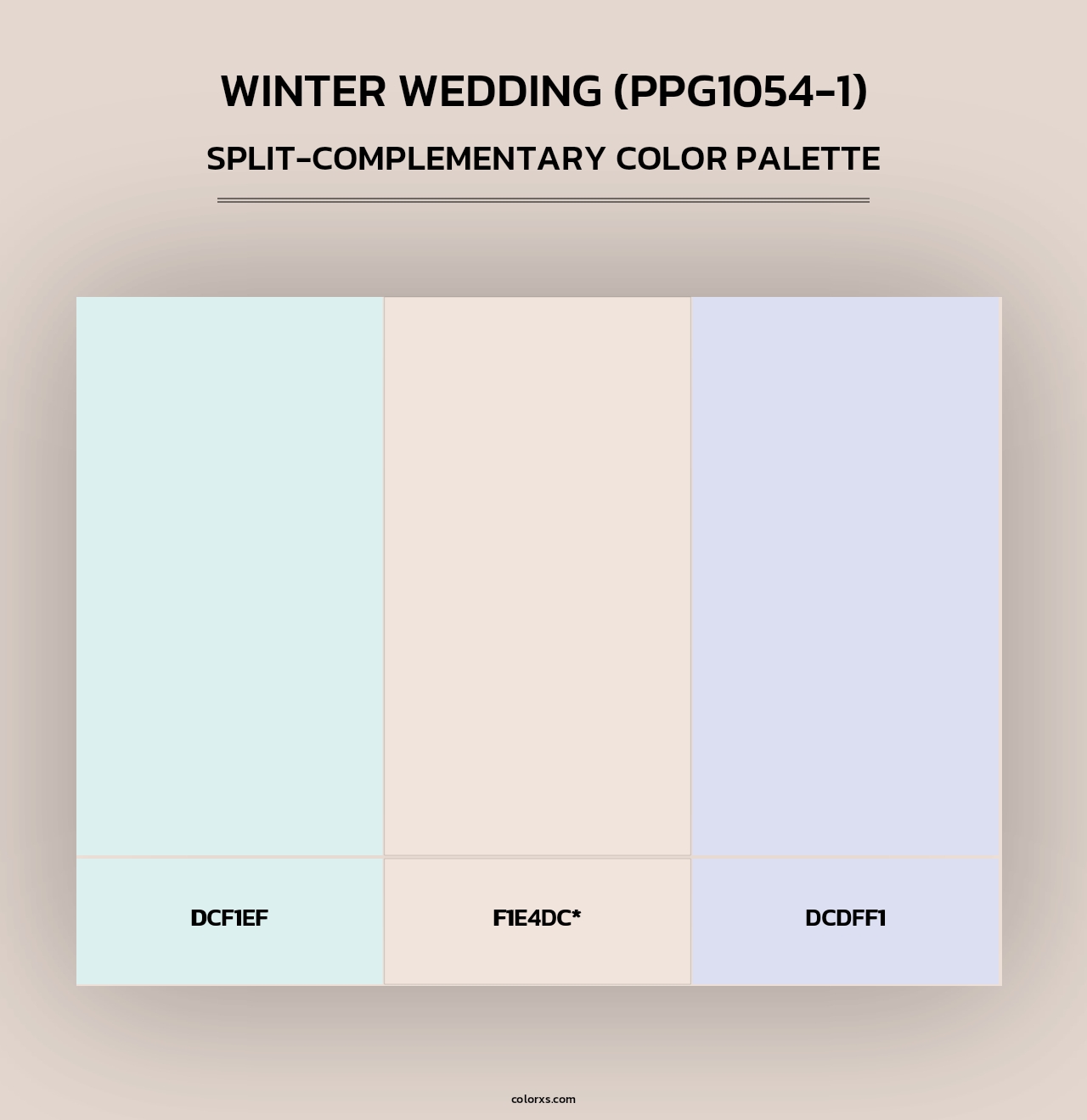 Winter Wedding (PPG1054-1) - Split-Complementary Color Palette